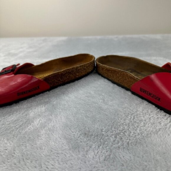 Birkenstock Madrid Red Leather Sandals Women’s Size 40 Narrow - Picture 2 of 10
